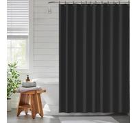 Funria EVA Shower Curtain Waterproof Bathroom Curtains with 12 Hooks for Wet Room Long Bath Curtains for Bathtubs and Shower Stall Black Shower