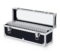 Funrous 100/50/20 Slabs Aluminum Coin Storage Box Case for Slab Holders Storage Collection Supplies Coin SlabStorage Box for Collectors(20 Coins,Black)