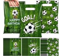 Funrous 100 Pcs Soccer Birthday Gift Bags Bulk Football Treat Candy Bags Plastic Soccer Theme Party Favor Football Goodie Snack Gifts for Sport Teams Events Birthday Supplies Decoration