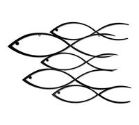 Funrous Nautical Metal Wall Art School of Fish Modern Work Decorative Decor Style for Indoor Outdoor Home Bedroom Office Window (Chic Style,40 x 26 cm)