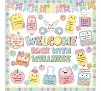 Funrous Welcome Back to School Bulletin Board Set Classroom Decorations Inspirational First Day of School Bulletin Board Paper Cutouts for Elementary Preschool Teacher Supplies(Mental)