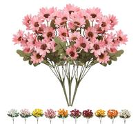 Funsdecor Mums, Artificial Outdoor Sunset Mums Flowers, Resistant, Waterproof, Never Faded, Look Real, Reflecting Autumn Vibe (Pink A)