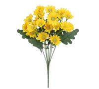 Funsdecor Mums,Artificial Sunset Mums,Artificial Outdoor Sunset Mum Flowers- Waterproof, Windproof, Never Faded, Look Real, Full, Vibrant for Indoor Outdoor Planters (yellow,20 Bundle)