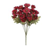 Funsdecor Mums,Artificial Sunset Mums,Artificial Outdoor Sunset Mum Flowers- Waterproof, Windproof, Never Faded, Look Real, Full, Vibrant for Indoor Outdoor Planters (autumn red,10 Bundle)
