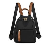 FUNSEED Mini Backpack for Women Casual Lightweight Oxford Cloth Shoulder Bag for Daily Use, black, S