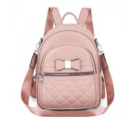 FUNSEED Mini Bowknot Backpack for Women, Small Cute Pu Leather Shoulder Bags for Ladies Casual Lightweight Fashion Daypack Purse, Pink
