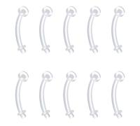 Funseedrr 10Pcs 14G Clear Belly Button Bars Retainers, 14mm Bioflex Plastic Belly Ring Bendable Curved Barbell Navel Piercings for Work Pregnancy Surgery