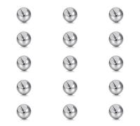 Funseedrr 15pcs Big Size Replacement Balls 10mm, 1.6mm 14G Large Gauge Internal Thread Silver Stainless Steel Replace Ball for Septum Tongue Eyebrow Lip Nipple Belly Button Piercing Jewellry