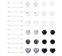 Funseedrr 6 Pairs 14G Plastic Tongue Nipple Barbell Bar Ring Glow in The Dark 12/14/16/18mm Bioflex Flexible Piercing