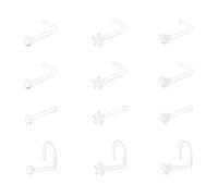 Funseedrr Clear Nose Studs Bioflex Plastic for Work L Shaped Nose Retainer Piercing Jewelry Star Heart Flat Top 18G 20G