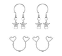 Funseedrr Fake Nipple Rings Clips Piercing Jewelry for Women, Adjustable Non-Piercing Nipple Clamp Tassels Dangle Red Water Droplet Breast Clips Stainless Steel Faux Nipple Piercing