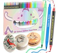 FUNSHOWCASE 30 Edible Markers Food Coloring Icing Pens Dual-sided