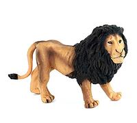 FUNSHOWCASE African Jungle Wild Animals Lion with Dark Manes Toy Figure Realistic Plastic Figurine Gifts for Kids, Cake Topper, Height 3.1 Inch