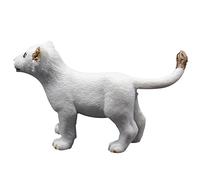 FUNSHOWCASE African Jungle Wild Animals Running White Lion Cub Toy Figure Realistic Plastic Figurine Gifts for Kids, Cake Topper, Height 1.6 Inch