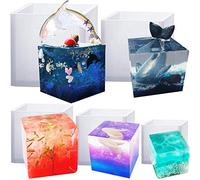 Funshowcase Cube Paperweight Silicone Mold for Polymer Clay Crafting, Soap Making, Resin Epoxy, Jewelry Making Assorted Size 5-Pack