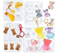 FUNSHOWCASE Gummy Candy Charms Epoxy Resin Silicone Moulds Bear, Cola Bottle, Orange Slice for Fondant Cake Decoration Concrete Cement Polymer Clay