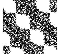Funshowcase Large Pre-Made Ready to Use Edible Cake Lace Art Nouveau Style Applique Black 14-inch 10-piece Set