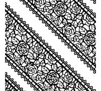 Funshowcase Large Pre-Made Ready to Use Edible Cake Lace Rose Blossom Black 14-inch 10-piece Set