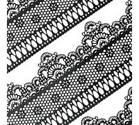 Funshowcase Ready to Use Edible Cake Lace Lattice with Small Daisy Black 14-inch 10-piece Set