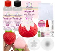 FUNSHOWCASE Strawberry Taba Squishy Kit Mold+Silicone Gel+Powder
