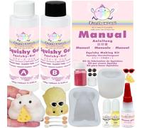 FUNSHOWCASE Taba Squishy Maker 2 Hamster Silicone Moulds+Gel+Kits Fufu Squish Making Pack