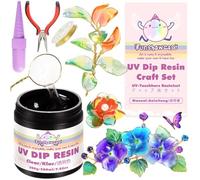 FUNSHOWCASE UV Dip Resin Crystal Clear 200ml Kits for Wire Flowers DIY Jewelry Art