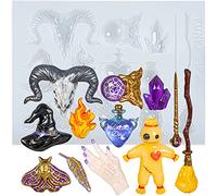 FUNSHOWCASE Witchcraft Altar Supplies Epoxy Resin Casting Silicone Mould for Chocolate Fondant Cake Decor, Cupcake Topper, Polymer Clay Crafts