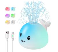 Funsland Baby Bath Toys for Kids - Rechargeable Light Up Bath Toy, Sensory Bath Toys for 12+ Months Toddlers, Kids Boys Girls Gifts Age 1-3 Year Old, Pool/Bathtub,Whale