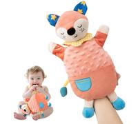Funsland Baby Comforter Blanket for Newborns, Cuddle Blanket Baby with Bell and Teether, Girls Boys Comforter Plush Sensory Toys, Gifts for Babies Shower & Birthday (Fox)