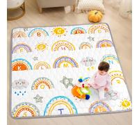 Funsland Baby Play Mat for Floor - 127x127cm Foldable Kids Playmat, Soft Non-Slip Crawling Matt for Toddlers 1 2 3 Years