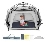 Funsland Kids Pop-up Tents for Kids - Boys Play Tent Playpen Tent, Automatic Camping Tent, Pretend House Toddler Indoor Outdoor Games Party Portable Birthday Party Toy Baby Playhouse, Grey