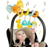 Funsland Spiral Pram Toys for Babies, Musical Infant Car Seat Toys Stroller Spiral Hanging Toys for Baby Girl 3-12 Months, Sensory Early Education Fox Crib Spiral Pushchair Toys Toy for Baby