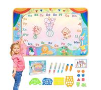 Funsland Water Doodle Mat for Kids - Toys Reusable 110X70cm Aqua Drawing Mat with 6 Magic Pens Girls Boys Gifts Age 3-7 Year Old
