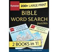 Funster 200+ Large Print Bible Word Search Puzzles - 2 Books in 1!: With a bible verse in every puzzle.