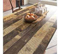 FunStick 40CMx6M Self Adhesive Wallpaper Wood Effect Sticky Back Plastic for Walls Floors Dark Brown Shiplap Wood Wallpaper Peel and Stick Vinyl Wrap for Kitchen Cupboards Tables Wooden Butcher Block