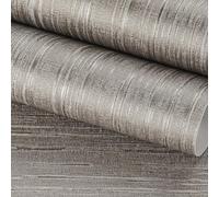 FunStick 40CMX6M Taupe Brown Textured Wallpaper Self Adhesive Wallpaper for Living Room Silver Brown Sticky Wallpapers for Bedroom Bathroom Walls Waterproof Sticky Back Plastic Roll for Furniture