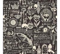 FunStick 44.5CM×9M Mystic Black Grey Wallpaper for Living Room Peel and Stick Anthracite Black Sticky Back Plastic for Wall Shelves Bedroom Patterned Alchemy Witchcraft Mystic Stick on Wallpaper Kids