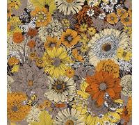 FunStick 44.5CMx9M Peel and Stick Floral Wallpaper Dark Orange Flowers Sticky Back Plastic for Furniture Yellow Wallpaper for Kitchen Bathroom Floral Vinyl Wrap for Cupboards Walls Orange Sunflowers