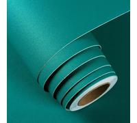 FunStick 60CM×5M Teal Blue Self Adhesive Wallpaper Blue Green Wallpaper Kitchen Vinyl Wrap for Furniture Worktop Teal Blue Sticky Back Plastic for Bathroom Walls Removable Bedroom Wallpaper Teal Blue