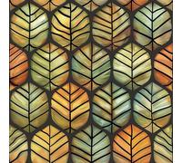FunStick Forest Leaf Self Adhesive Wallpaper for Furniture Living Room Bedroom Orange Green Leaf Tropical Wallpaper Bathroom Peel and Stick Colorful Geometric Leaves Vinyl Wrap for Walls 44.5CM×3M
