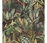 FunStick Green Tropical Wallpaper Peel and Stick Bathroom Bedroom Wallpaper Jungle Dark Green Vinyl Wrap for Cupboards Cabinets Self Adhesive Sticky Back Plastic Patterned Tropical Leopard 44.5CM×3M