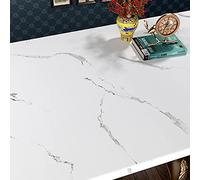 FunStick Marble White Grey Wallpaper Self Adhesive DIY Furniture Stickers 60CM x 5M Waterproof Matte Decorative Film Contact Paper Sticky Back Plastic for Kitchen Worktop Bathroom Countertop Drawer