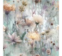 FunStick Peel and Stick Wallpaper Wild Flowers Waterproof Dandelion Grey Floral Wallpaper for Bedroom Living Room Vinyl Wrap for Furniture Light Grey Dandelion Flower Sticky Back Plastic 44.5CM×3M
