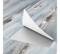 FunStick Self-Adhesive PVC Flooring, Wood Look, Light Blue, 90 x 15 cm, Vinyl Floor Tile Stickers for Kitchen, Bathroom, Wall Cladding, Pack of 5