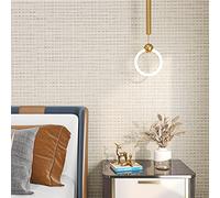 FunStick Self Adhesive Wallpaper Beige Pattern Geometric Peel and Stick Wallpaper for Bedroom Neutral Textured Beige Wall Paper Roll Cream Vinyl Wrap for Kitchen Living Room Contact Paper 30CMx5M