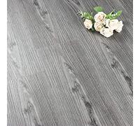 FunStick Self Adhesive Wallpaper Vinyl flooring Laminate flooring Waterproof Peel and Stick Wallpaper Wood Look Grey Tile stickers Lino Flooring Vinyl Wrap for Bedroom Wall 90 x 15cm 30planks