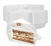 FUNSUEI 100 PCS Individual Triangle Cake Slice Boxes, Clear Cake Slice Box with Lids, Individual Cheesecake Containers for Pie, Salad, Cheese, Sandwich