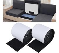 FUNSUEI 10cm x 5m Non Slip Self Adhesive Hook and Loop Tape Sofa Cushion Pad, 4 Inch Wide Furniture Stop Slipping Pads for DIY, Chair, Sofa Bed, Sewing, Mounting Picture