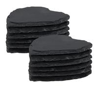 FUNSUEI 12 PCS Heart Shaped Slate Coasters, 10 x 10cm Black Heart Slate Coasters, Slate Hearts Coasters Bulk, Stone Hearts Coaster for Tea Coffee Cup, Bar, DIY, Kitchen, Home