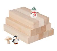 FUNSUEI 12Pcs Soft Basswood Carving Blocks 6x1x1 Inch Whittling Wood Kit for Beginners | Unfinished Natural Wood Crafts Material | Multi-Purpose DIY Art Supplies